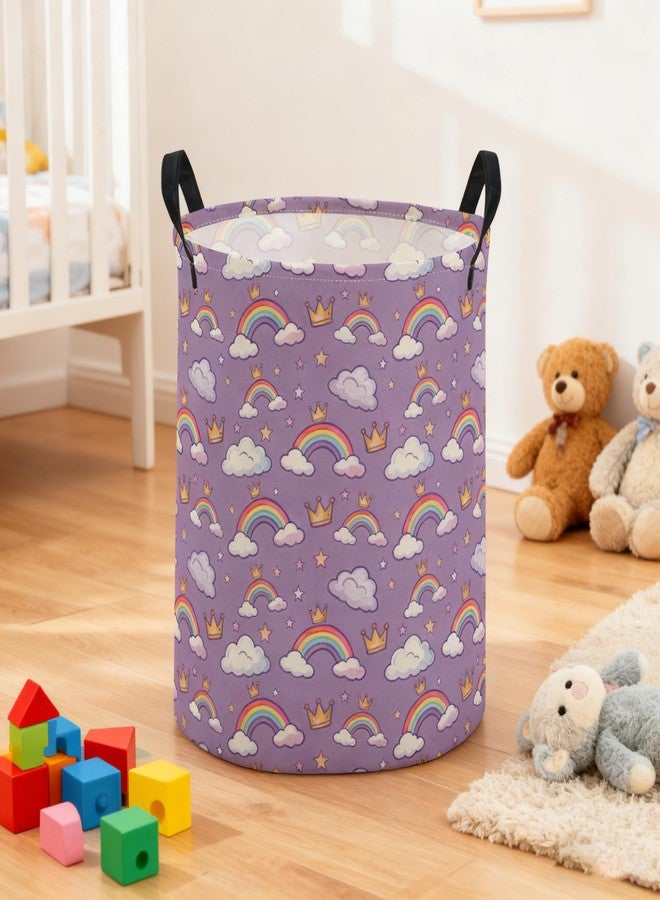 Essme Kids Laundry Basket,Rainbow Hamper Collapsible Canvas Waterproof Storage Bin for Boys, Cute Hamper,Gift Baskets(Rainbow) - Image 3